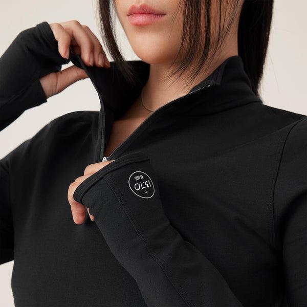 Women's Allbirds Performance Quarter Zip Hoodie Black | NZ1775NZ