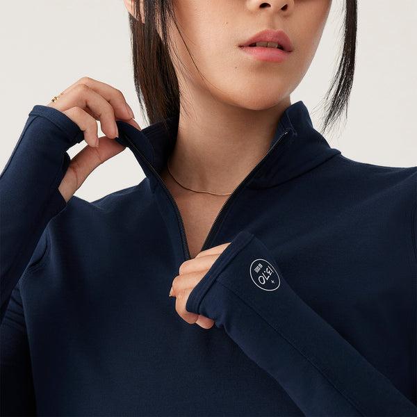 Women's Allbirds Performance Quarter Zip Hoodie Navy | NZ1776HA