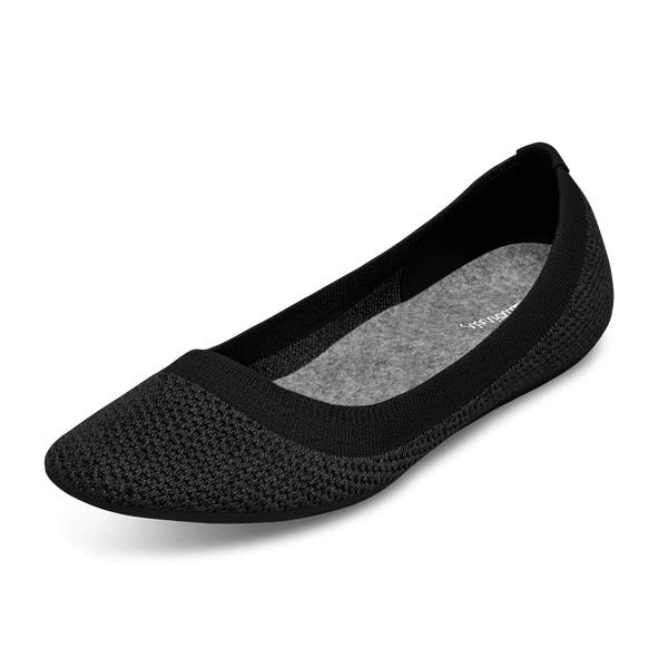 Women\'s Allbirds Tree Breezers Lux Flat Shoes Black | NZ1674FD