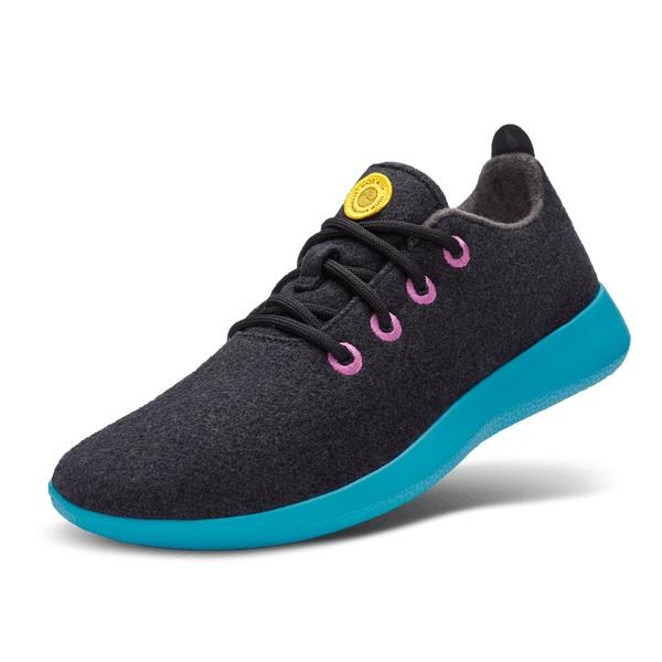 Women\'s Allbirds Wool Runner Sneakers Black / Mint | NZ1484CT