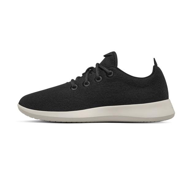 Women's Allbirds Wool Runner Sneakers Black / White | NZ1490HA