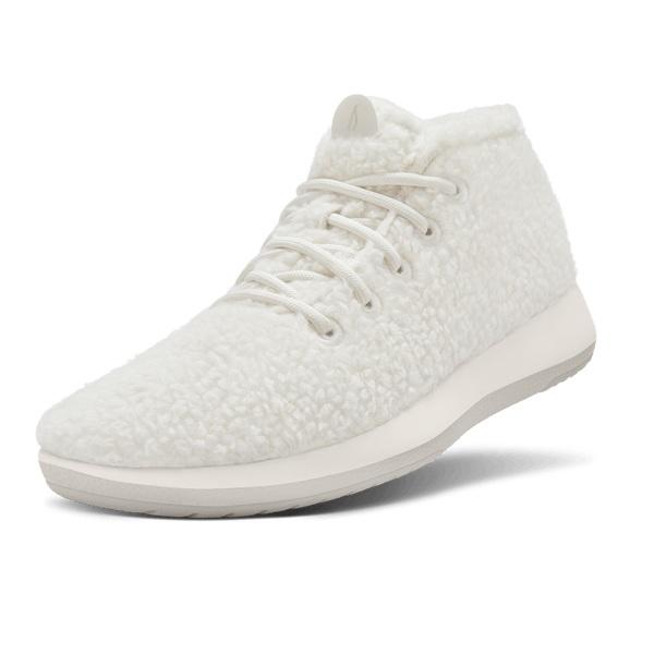 Women\'s Allbirds Wool Runner-up Fluffs High Tops Beige / White | NZ1650SG