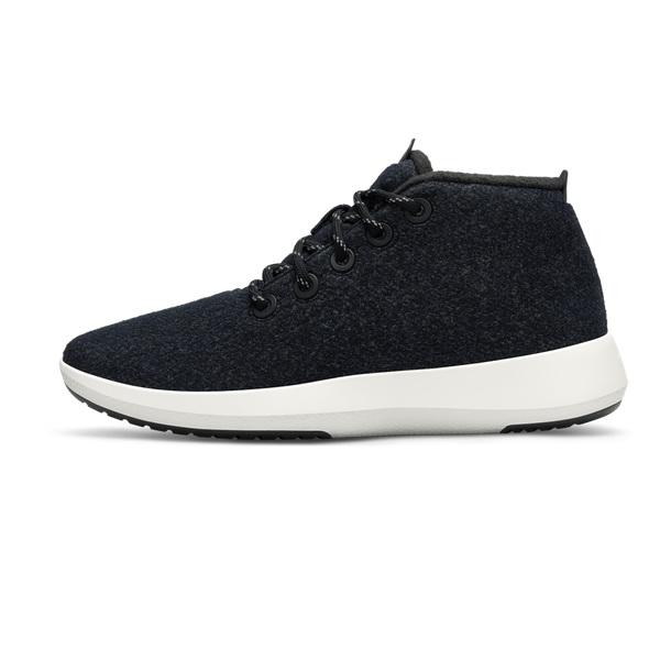 Women's Allbirds Wool Runner-up Mizzles Sneakers Black / White | NZ1434ZU